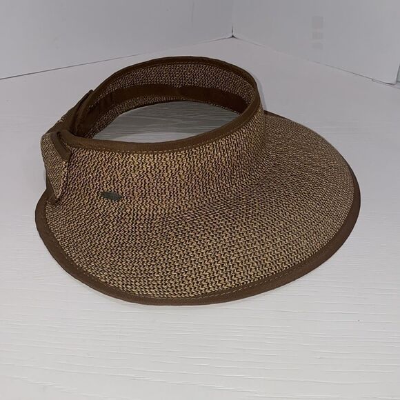 Scala Women's Packable Paper Braid Visor Brown Natural One Size - Picture 11 of 12